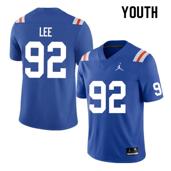 Youth #92 Jalen Lee Florida Gators College Football Jersey Throwback